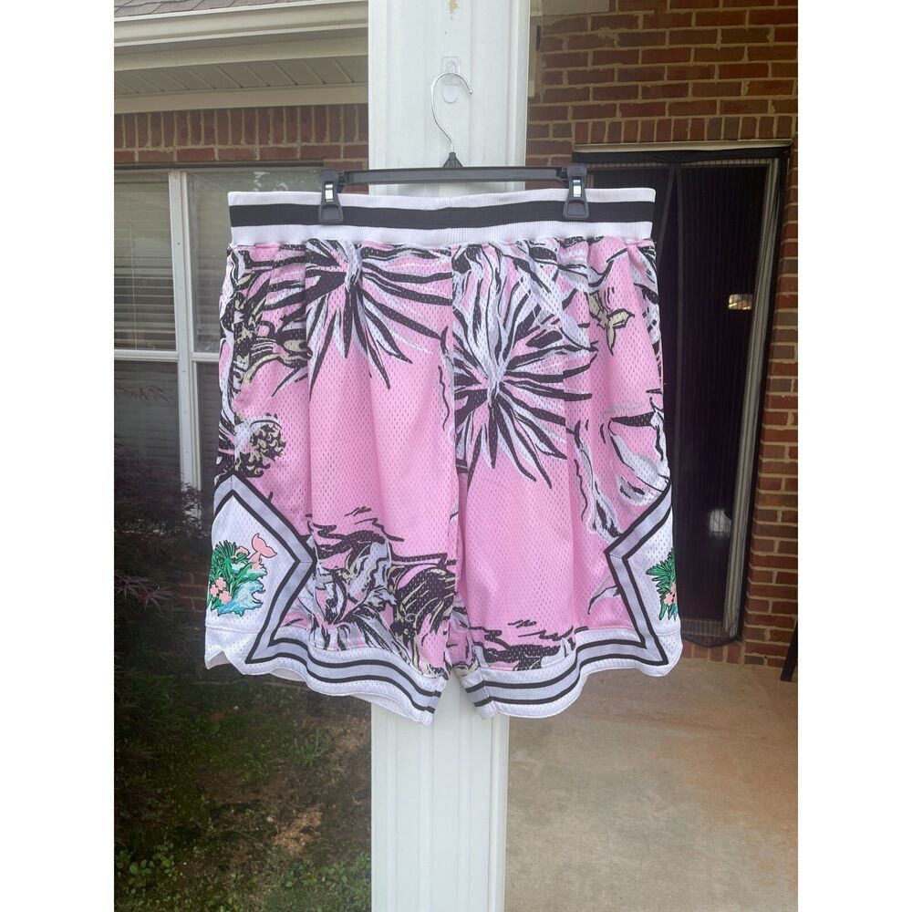 Pink Dolphin 08 Athletic Pink Mesh Basketball Shorts Men's Size XXX-Large Rare